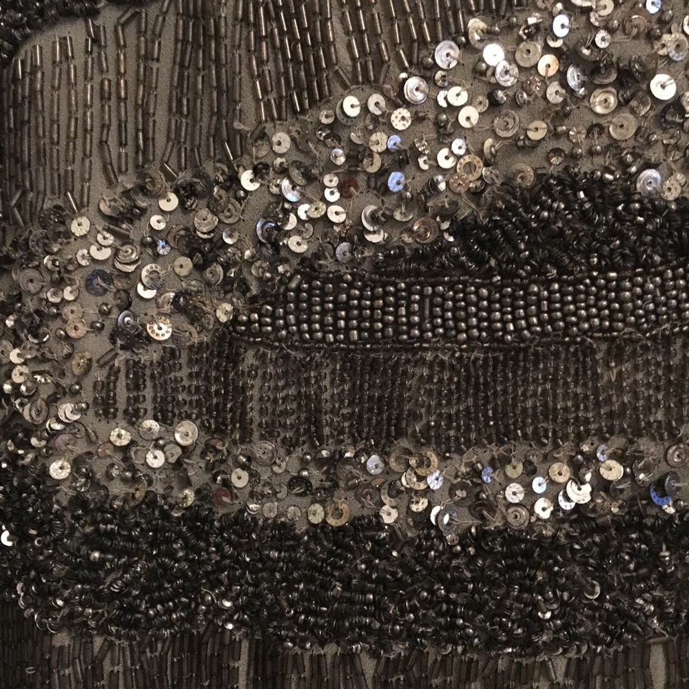 Mini Zara silver sequin and beads party skirt ✨